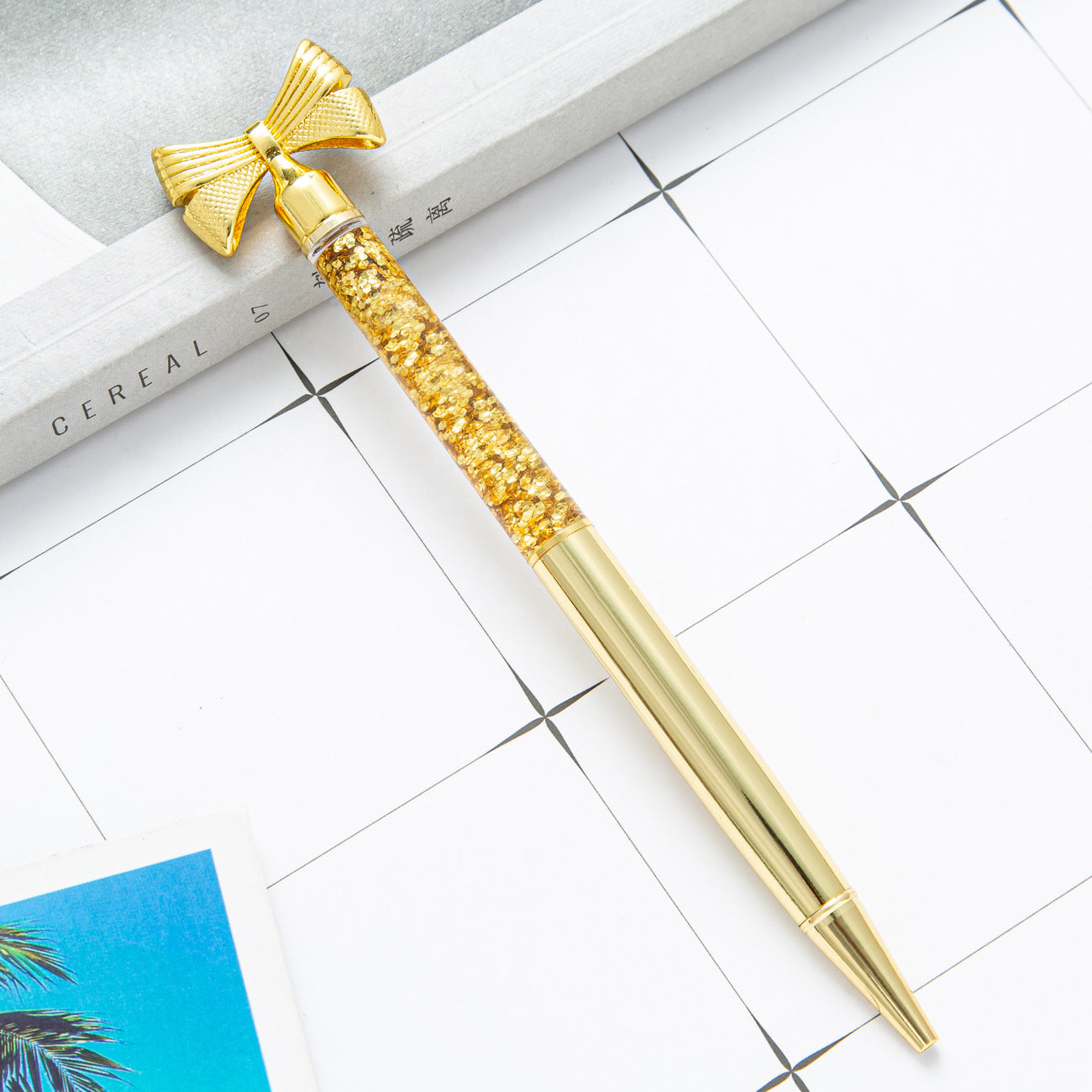 Wholesale Gold Pink Bow Metal Ballpoint Pen